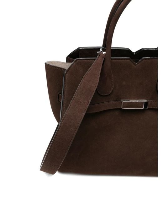 Valextra Brown Milano Top-Handle Tote Bag