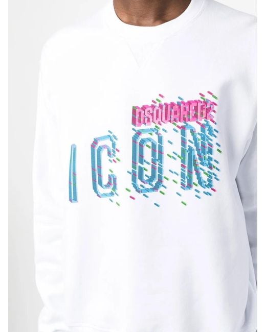 DSquared² White Cotton Logo Graphic Sweatshirt for men