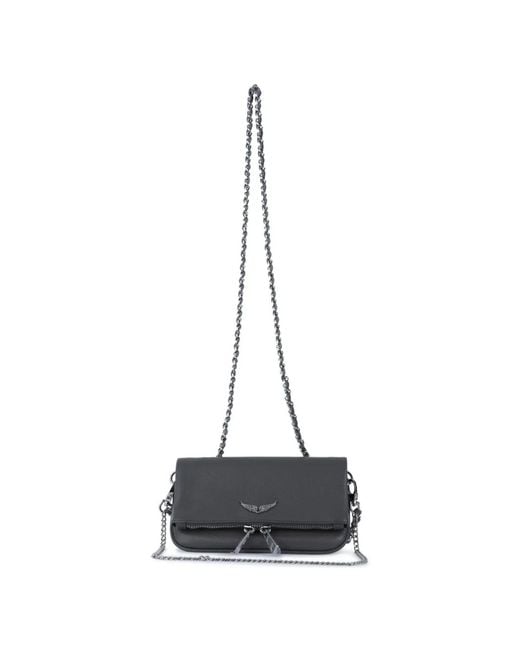 Zadig & Voltaire Gray Mini Rock Clutch Bag