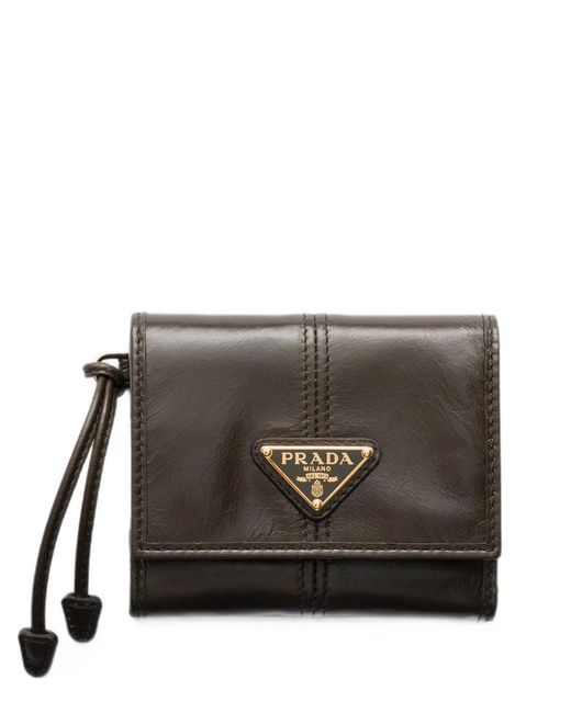 Prada Gray Small Leather Wallet
