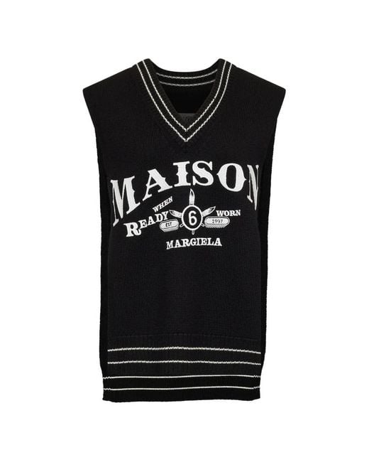 MM6 by Maison Margiela Black Wool Sweater Vest