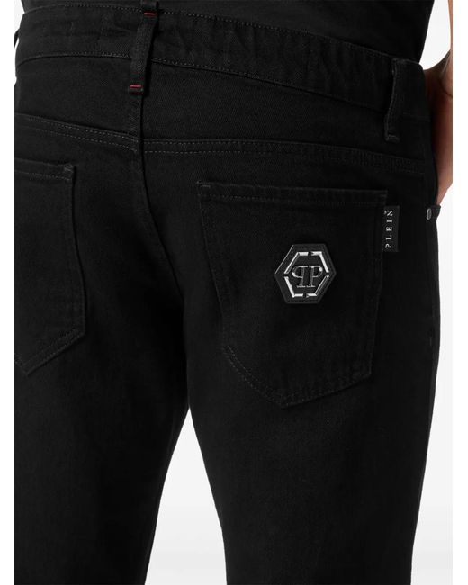 Philipp Plein Black Super Straight-Cut Jeans for men