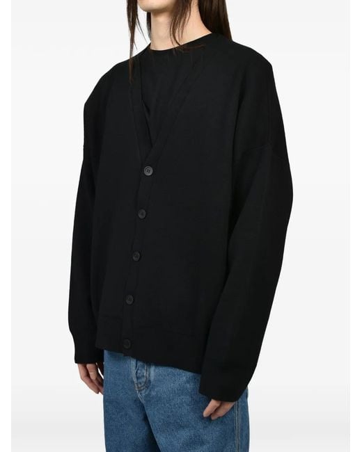 Loewe Black Buttoned Knitted Cardigan for men