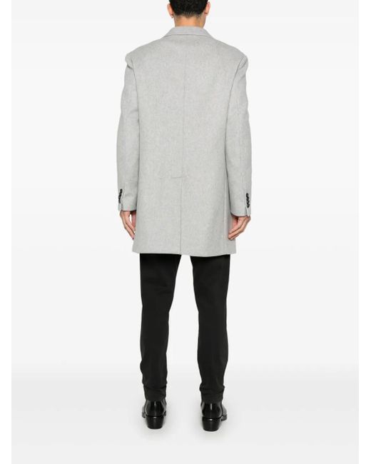 Manuel Ritz Gray Double-Breasted Coat for men