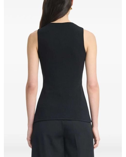 Altuzarra Black Happer Button-Front Top