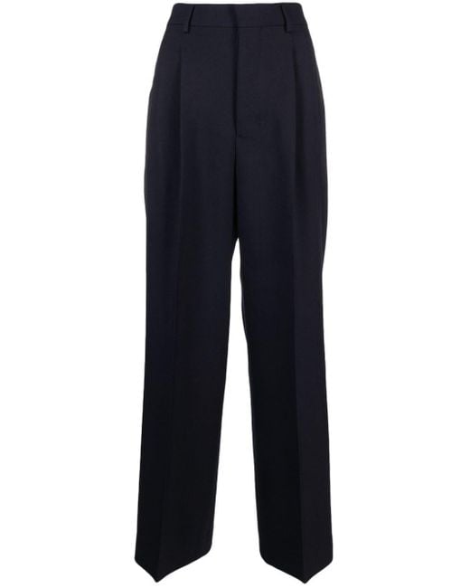 AMI Blue Virgin Wool Tailored Trousers