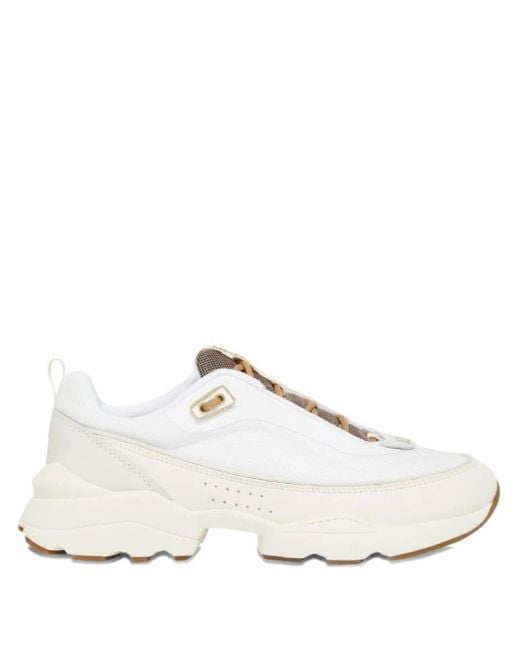 Max Mara White Mesh-Panelled Chunky-Sole Sneakers