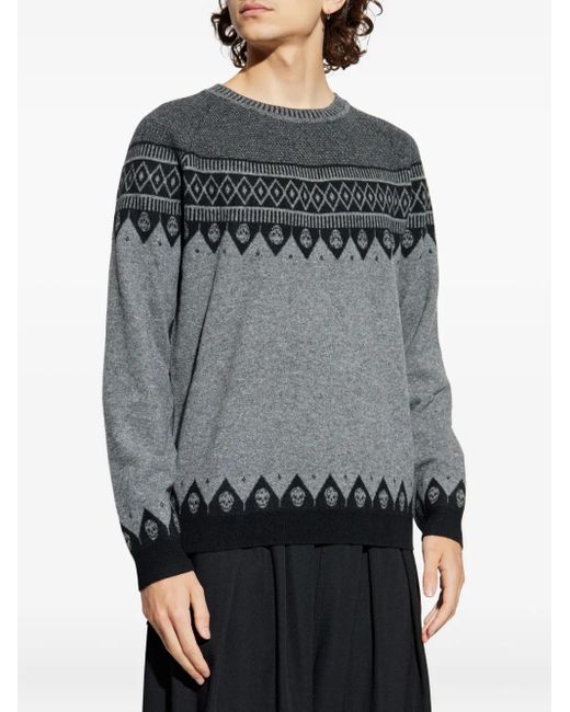 McQueen Gray Wool Sweater for men