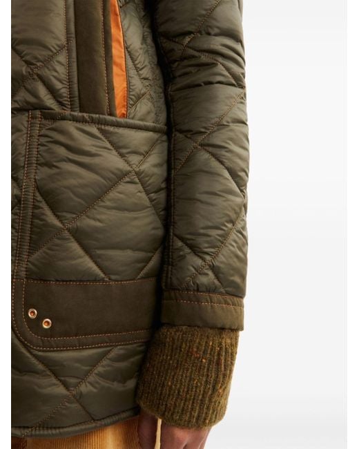 Fay Green Quilted Hooded Parka Jacket