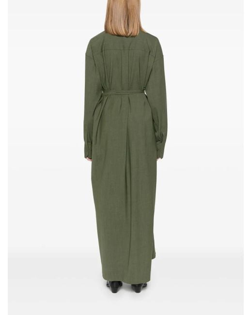 Fabiana Filippi Green Wrap Maxi Dress