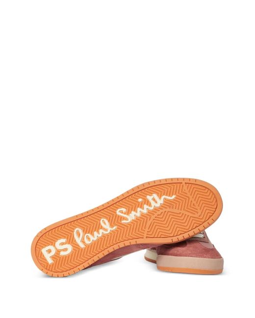 Paul Smith Pink Dover Snakeskin-Effect Panelled Sneakers