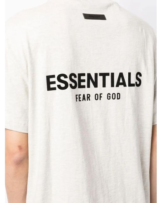 Fear Of God White Logo-Print Cotton T-Shirt for men