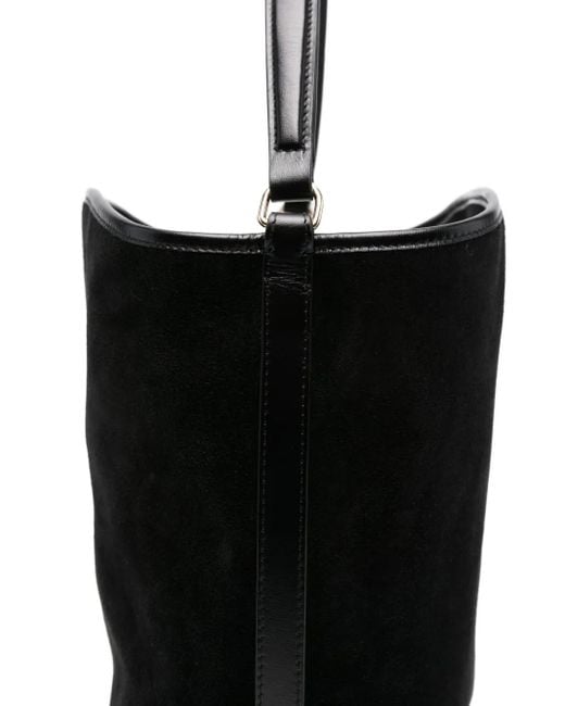 Sandro Suède Leren Bucket-Tas in het Black