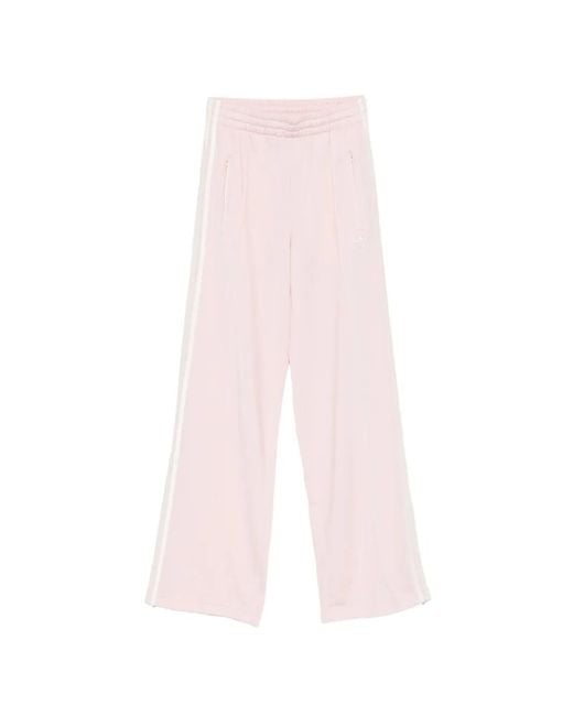 Adidas Pink Logo-Embroidered Track Pants