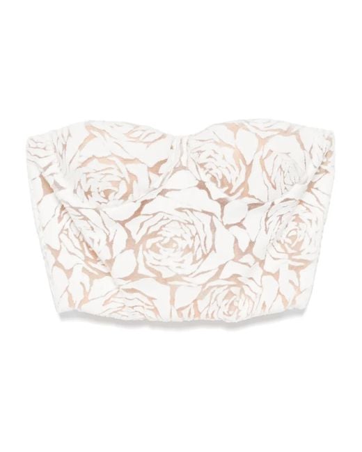 Top Corto A Fiori di Ermanno Scervino in White