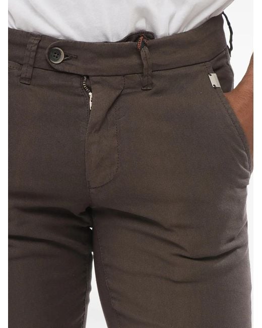 Corneliani Gray Linen-Blend Chino Trousers for men
