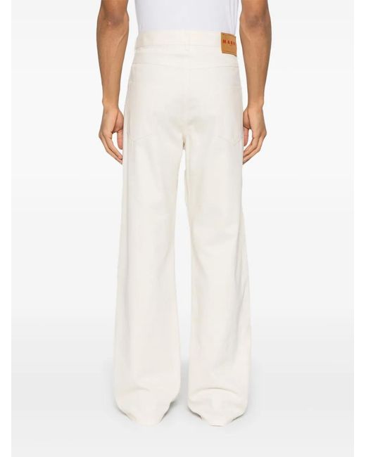 Marni White Mélange-Effect Jeans for men