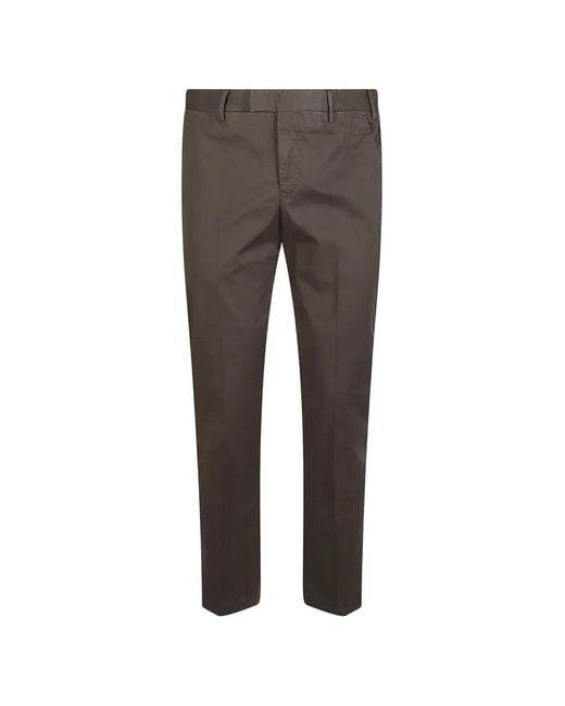 PT Torino Gray Side-Pocket Straight Trousers for men