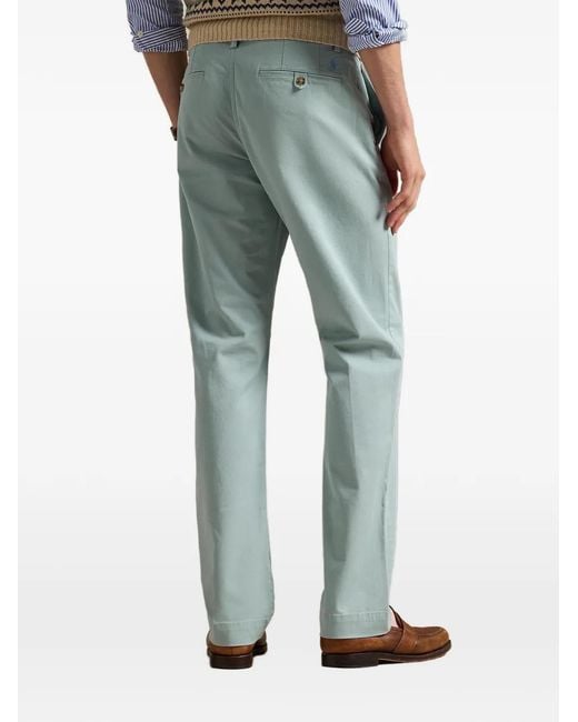 Polo Ralph Lauren Blue Embroidered-Logo Trousers for men