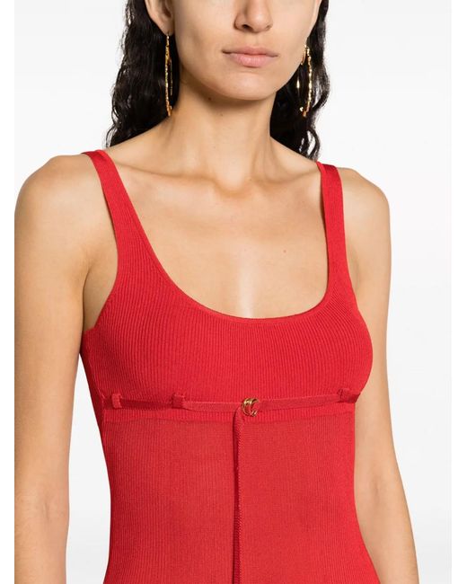 Jacquemus Red La Robe Maille Long Dress