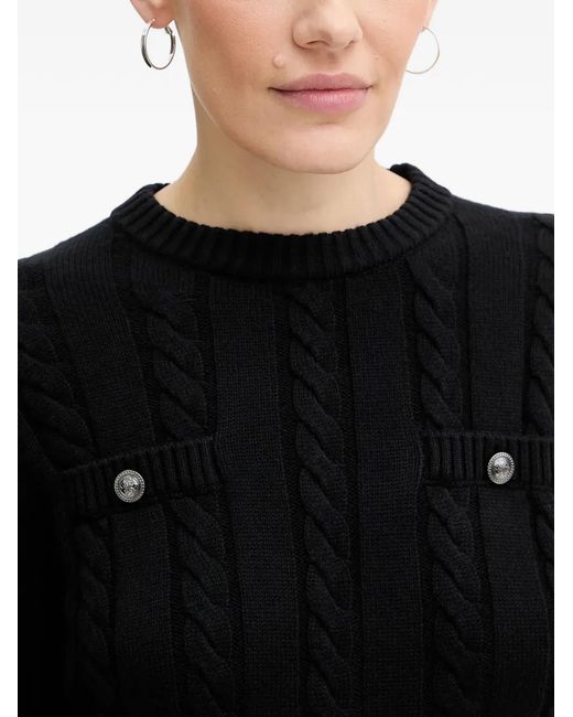 Guess Black Cable-Knit Mini Dress