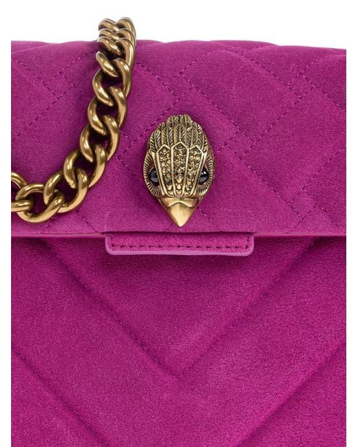 Kurt Geiger Purple Kleine Kensington Umhängetasche mit gestepptem Kettenriemen