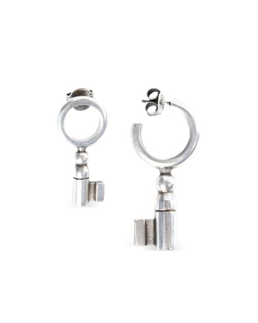 Pendientes largos Foka Key Ann Demeulemeester de color Metallic