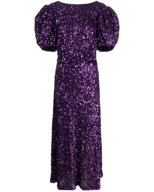 Vestido largo con lentejuelas ROTATE BIRGER CHRISTENSEN de color Purple