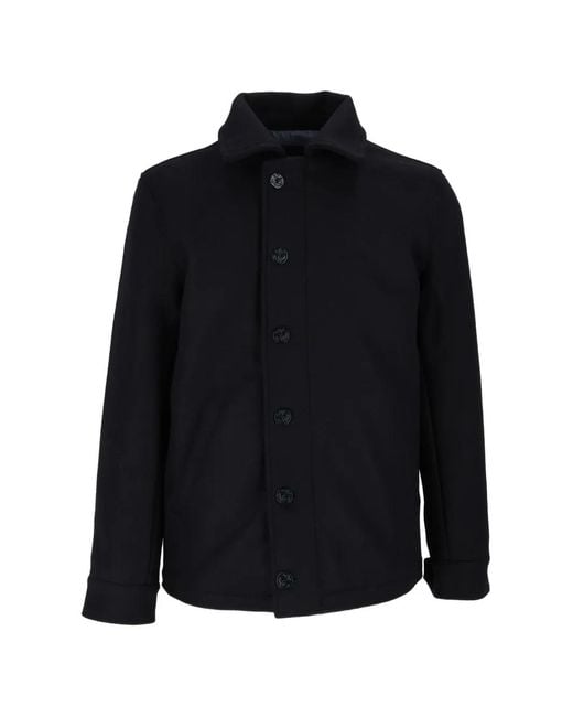 Tela Genova Black Michele Button-Up Jacket for men