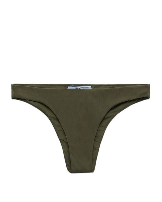 Prada Natural Fine-Ribbed Bikini Bottom