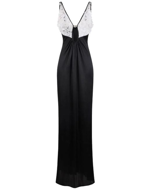 Abito Da Sera Con Applicazione A Fiori di Elisabetta Franchi in Black