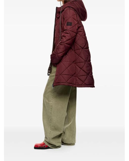 Bimba Y Lola Red Hooded Puffer Coat