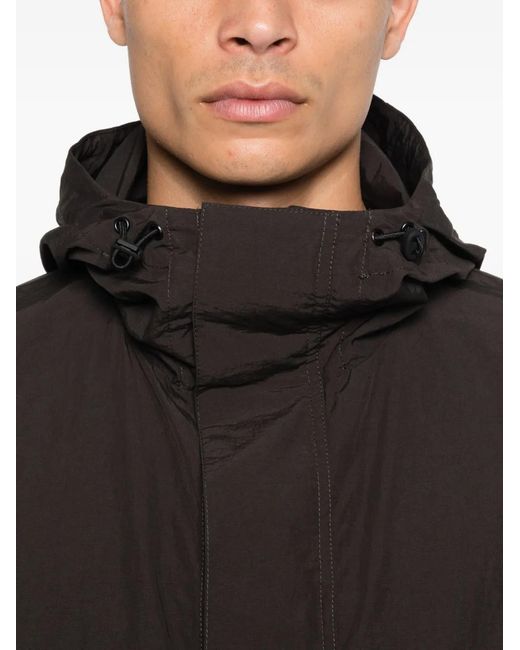 Studio Nicholson Black Hooded Windbreaker Jacket for men