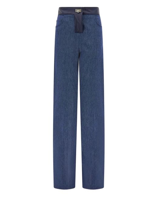 Ferragamo Blue Five Pocket Trousers