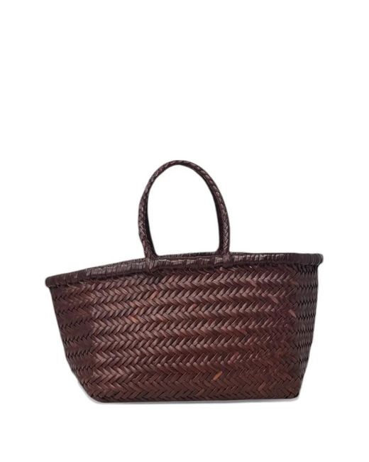 Donna Karan Brown Triple Jump Woven Tote Bag