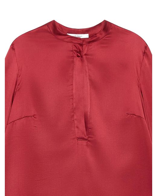 Maliparmi Red Button-Front Long-Sleeve Top