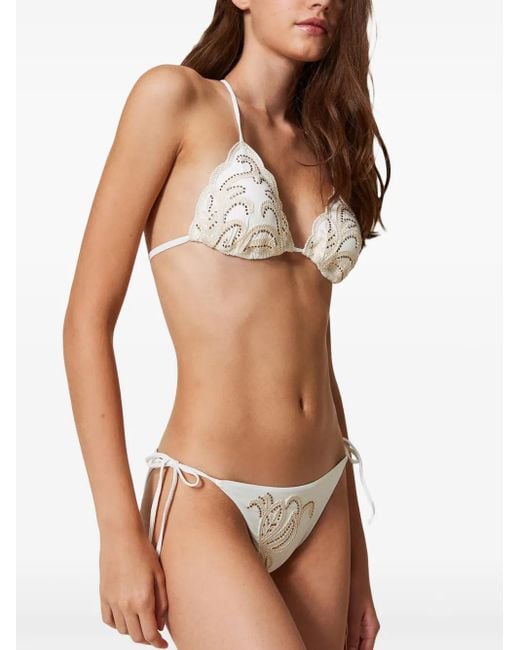Twinset Natural Knitted Bikini Top