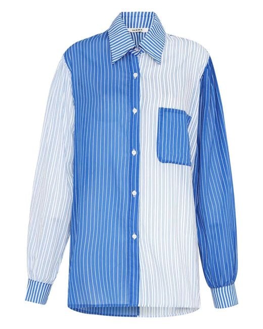Amir Slama Blue Striped Shirt