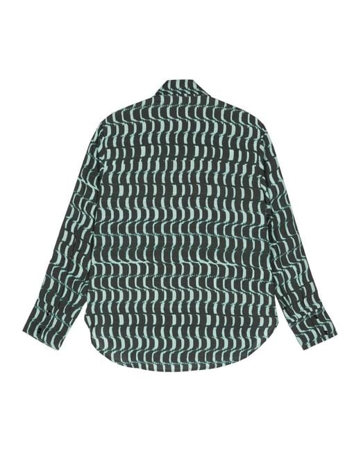 Christian Wijnants Green Abstract-Print Shirt