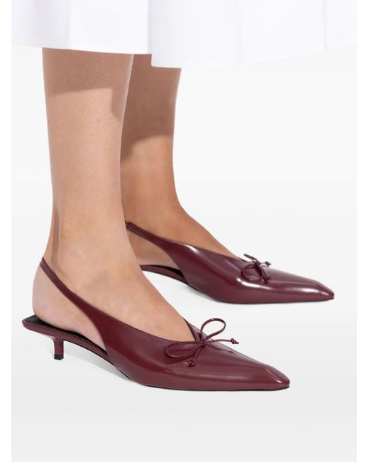 Jacquemus Pink 40Mm Cubisto Slingback Bow Pumps