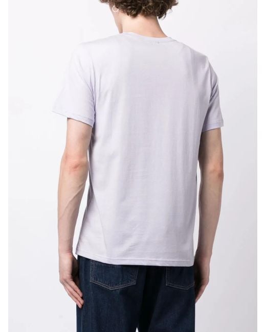 A.P.C. White Logo-Print Crew-Neck Cotton T-Shirt for men