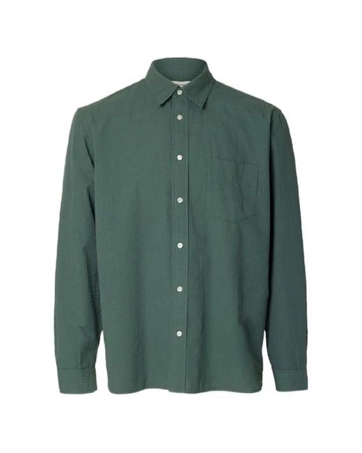 Camicia Aderente di SELECTED in Green da Uomo