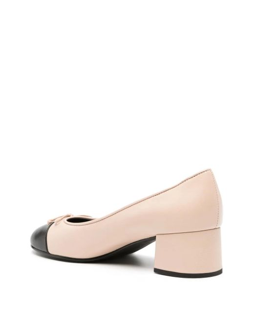 Tory Burch Natural Cap-Toe Pump Shoes