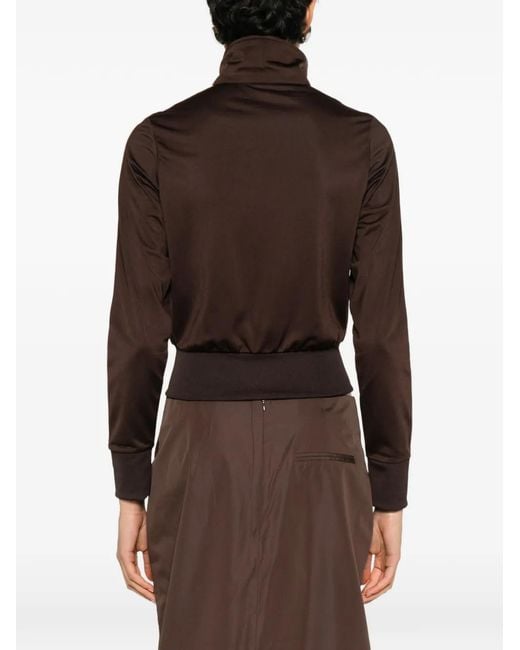 Adidas Brown Firebird Adicolor Stripes Zip Top