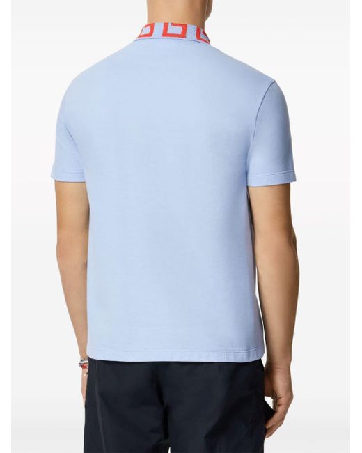Versace Blue Medusa-embroidered Polo Shirt for men