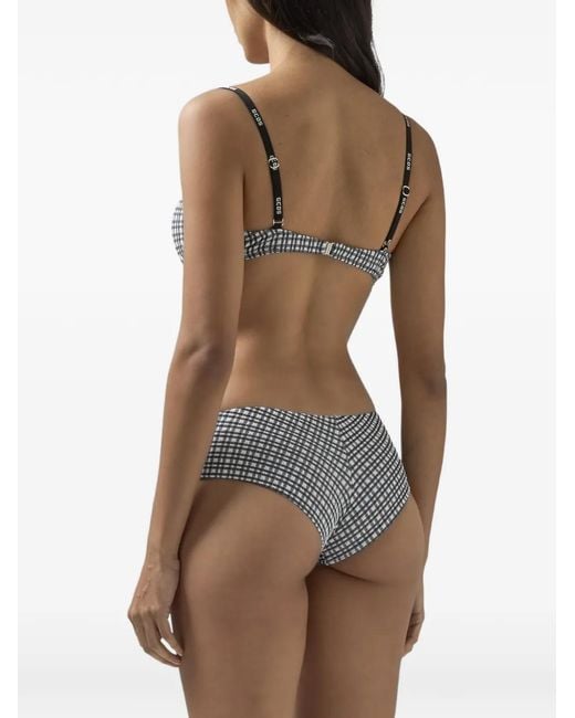 Gcds White Gingham-Pattern Bikini