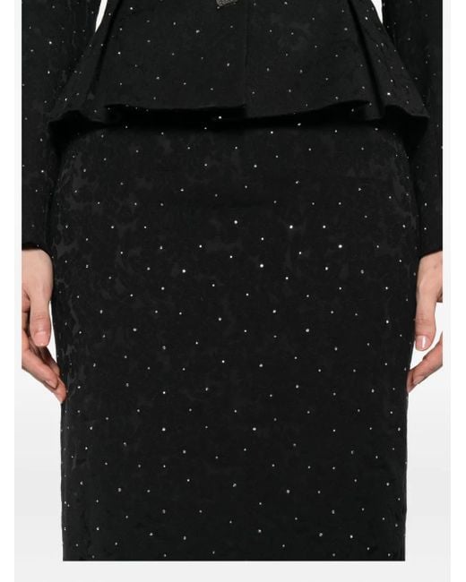 Nissa Black Embellished Midi Skirt
