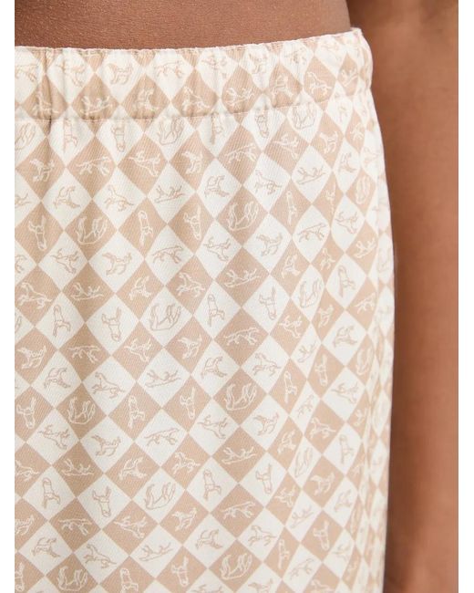 Trussardi Natural Check-Pattern Drawstring-Waist Trousers