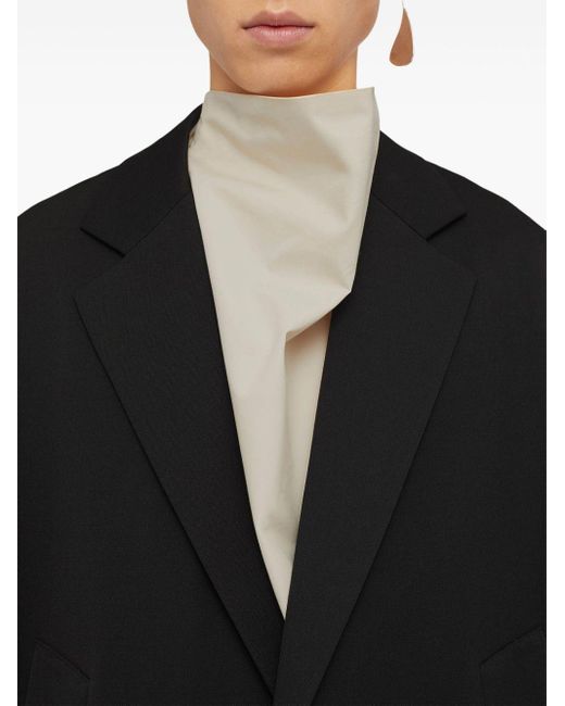 Jil Sander Black Single-breasted Wool Blazer for men