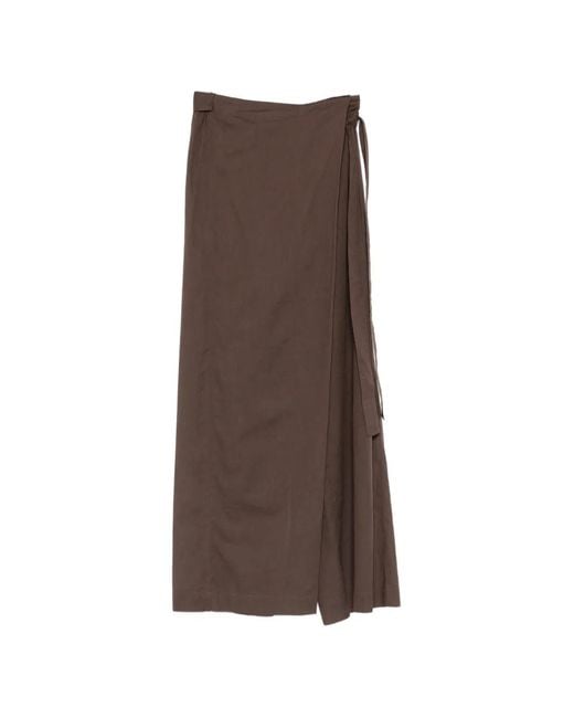 Twinset Brown Wrap-Front Wide-Leg Trousers